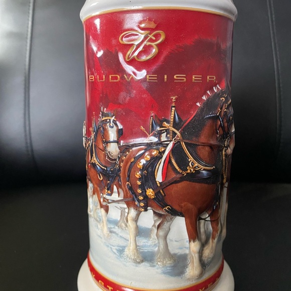 2004 25th Anniversary Budweiser Holiday Stein w/Clydesdales, Anheuser-Busch, Inc - Picture 8 of 9